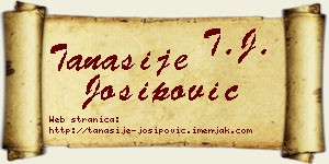 Tanasije Josipović vizit kartica